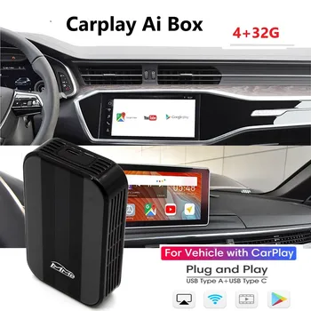 MMB autorádia CarPlay Ai Box 4+32G Systém Android Media Player Bezdrôtový Zrkadlenie Pre Audi MB VW spoločnosti Ford, Hyundai Škoda Volvo