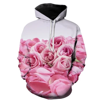 Tokio hoodie 2021 vysoko kvalitné 3D tlač módne hoodie žena ružový kvet petal tlač zábava s kapucňou, hot predaj štýl hoodie
