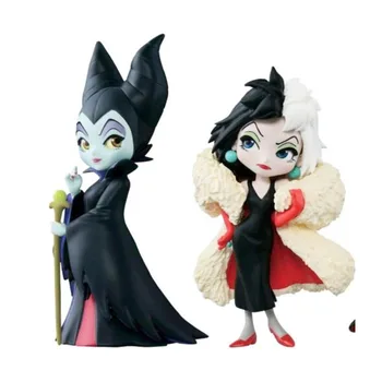 3ks/set Q Verzia Anime Cruella Z Víl PVC Akcie Obrázok Darebáci Maleficent Cruella De Kráľovná Víl Model Hračky pre Deti, Darčeky