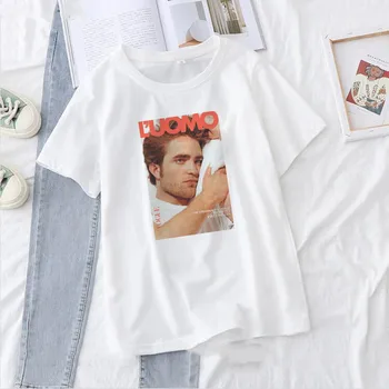 Robert Pattinson Stojí Meme Top Shirt Lete Estetika Grafické Krátky Rukáv Polyester, T Košele Žena Camisetas Verano Mujer