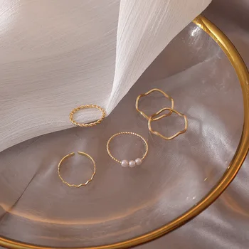 2021 Nové Módne Prstene pre Ženy Geometrické Spoločné Prstene Sady Ženy, Dievčatá Šperky kórejská Verzia Spoločné Krúžky bijoux femme