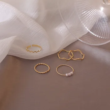 2021 Nové Módne Prstene pre Ženy Geometrické Spoločné Prstene Sady Ženy, Dievčatá Šperky kórejská Verzia Spoločné Krúžky bijoux femme