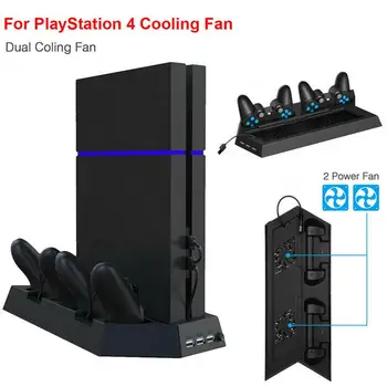 Pre PS4 Zvislý Stojan S Chladiaci Ventilátor Chladiča Dual Radič Nabíjačku Nabíjacej Stanice, Slim Pre SONY Playstation 4