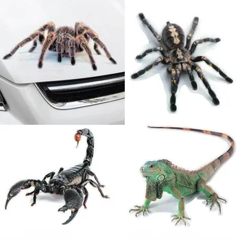 Cool 3D Stenové Nálepky Zvieratá Spider Gecko Scorpions Vinyl na Stenu Odtlačkový Nálepky, Auto, Motocykel Kryt Škrabance Dekor pre Domáce Autá