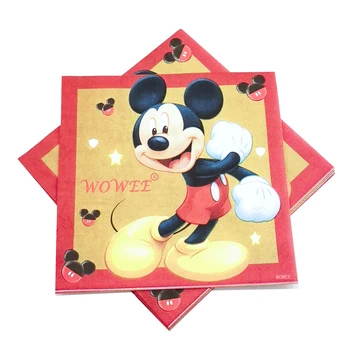 Pre 6 Deti Červená Mickey Mouse Strana Navrhne Dekorácie Narodeniny Party Láskavosti Obrúsky Obrus Balóny Caketopper