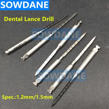 Zubné Lance Vŕtať Implantát Rýľ Pilotný Výcvik s označením 1.2 mm/1,5 mm, Zubné Chirurgické nástroje Lab Nástroj 2.35 mm Nižšej Rýchlosti
