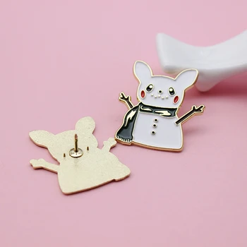 Panda šatku cartoon králik kovové pobočky brošňa pin roztomilá bábika ucho odznak šperky mužov a žien punk oblečenie klope šperky darček