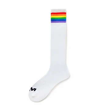 Móda Jedinečný Dizajn Rainbow Pruhované Ponožky Sexy Gay Top Vers Spodnej Mužov Nylon Športové Dlhé Trubice Futbal Ponožky Pohodlné