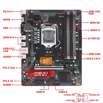 H97 ploche LGA1150 doske podporu NVME M. 2 SSD Intel XEON i3 i5 i7 USB3.0 SATA3.0 M-ATX ddr3 ram H97M-VH PLUS