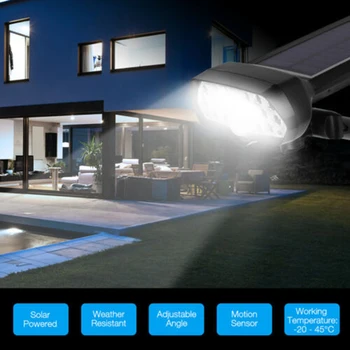 1pc Solárne Nástenné Svetlo Pohybový Senzor LED Svetlomet S Namontované hmoždinky, Skrutky Na Ulici Vonkajšie Osvetlenie