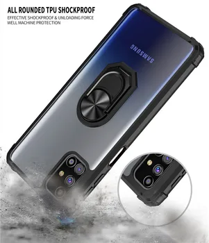 Pre Samsung Galaxy M51 Prípade Transparentné, Jasné Auto Magnetický Krúžok Telefón puzdro pre Galaxy M31 M31S Zadný Kryt