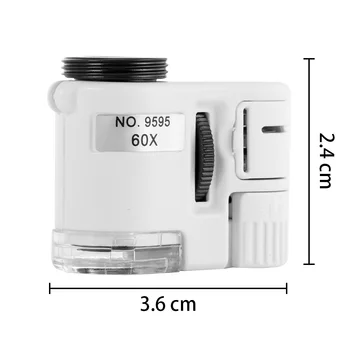 Univerzálny 60X Mikroskopom LED UV Svetlo Klip-Na Fotoaparát, Odnímateľný Klip Micro Objektív Pre Iphone, SmartPhone, Mobilný Telefón Objektív