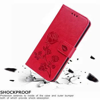 Luxusné Kožené Flip Book obal pre Asus Zenfone 5 Lite ZC600KL X017D Ruže Kvet Peňaženku Stáť Prípade Kryt Telefónu Taška