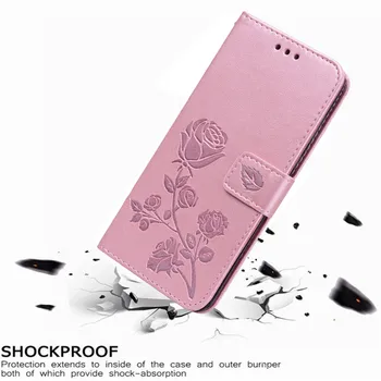 Luxusné Kožené Flip Book obal pre Asus Zenfone 5 Lite ZC600KL X017D Ruže Kvet Peňaženku Stáť Prípade Kryt Telefónu Taška