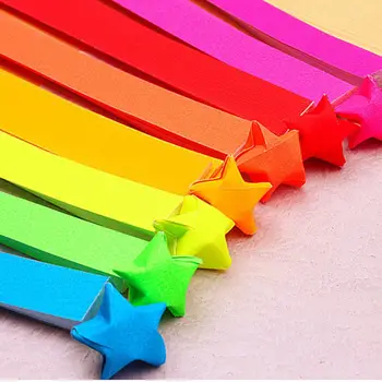 380PCS Farebné Remeselníci Origami Lucky Star Papierové Prúžky Papiera Origami Domov Origami Svadobné Dekorácie DIY Darček Veľkoobchod