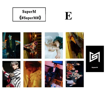 8Pcs/Set KPOP Super M Mini Album SuperM Podpísané Photocard KAI LUCAS BAEKHYUN Obojstranné LOMO Karty, Pohľadnice Fanúšikov Zber B44