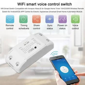 Prepínače Tuya WiFi Smart Switch 10A/2200W Bezdrôtový Diaľkový Spínač Časovač APLIKÁCIE Ovládanie Inteligentných Domov Pre Amazon Alexa Domovská stránka Google