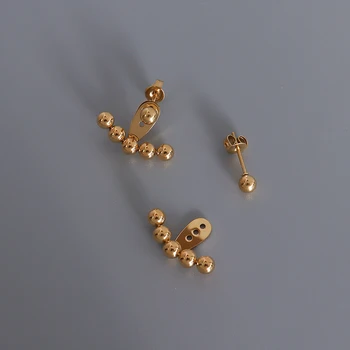 TOSOKO Nehrdzavejúcej Ocele, Šperky, Rôzne Oceľové guľové Sektor Náušnice S Nastaviteľnou Dĺžkou BSF442