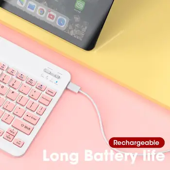 Bluetooth Klávesnica Pre iPad Tabliet Bezdrôtovú Klávesnicu A Myš Mini 60% Ružová Klávesnice, Myši Keycap Počítač Úrad Myši