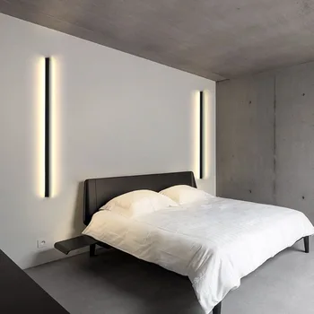 Moderné, jednoduché dekorácie na stene obývacej izby line svetlo Spálňa nočné led dlho nástenné svietidlo domova Zrkadlo podsvietenie sconce lampa