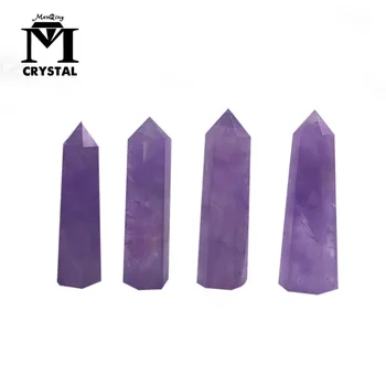 Prírodné Ametyst Quartz stĺpec Obelisk Crystal Prútik Bod Uzdravenie Purple Stone Decortation Remeslá