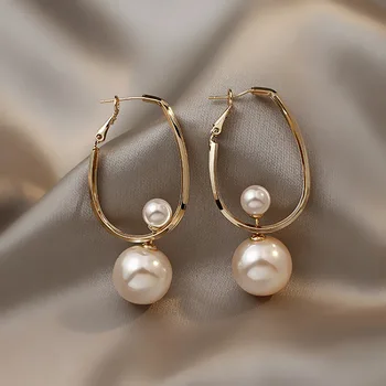 2021 kórejský módne stud luxusné náušnice perly drop visieť náušnice dizajnér vyhlásenie earings šperky pre ženy šperky