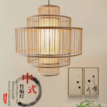 Čínsky Štýl, Bambusové Lampa Umelecké Diela Luster Juhovýchodnej Ázii Tvorivé Bamboo Svietidlo Závesné Dekoratívne Svetlo, Žiarovka E27