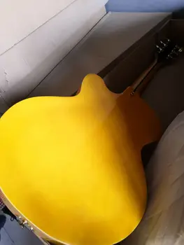 Doprava zadarmo Nový Vysoko kvalitné žltý blondína gitary archtop jazz elektrická gitara hrubé P90 plávajúce snímače jazzovej gitary