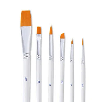 Hot predaj make-up štetec 6 nylon biela tyč visí zlaté chvost akvarel pen set s hákom farby štetec, pero