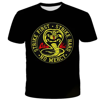 Cool krátky rukáv Cobra Kai T Shirt Deti Móda Deti Oblečenie Venomous Had Teens Crewneck Bežné Topy & Tees Chlapec Dievča 3D