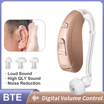 Sluchadla Ťažkú Stratu Mini Zariadenie Vysoký Výkon Zosilňovač Zvuku Enhancer Digitálne BTE Starších Ušné Starostlivosť Sluchu Zosilňovač DropShip