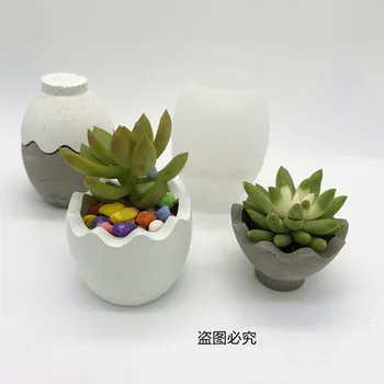 Betónové kvetináče silikónové formy Veľkonočné Vajíčko Formy pre cement záhradné rastliny kontajner diy, Veľkonočné Darčeky Úložný Box Hlinené Formy