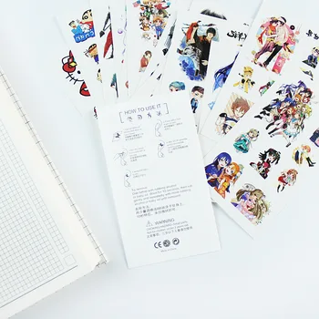 Genshin Vplyv Estetické Anime Nálepky Nastaviť Japončina Kórejčina Štýl Denníka Papiernictvo Roztomilý Strane Účtu Dekorácie Denník
