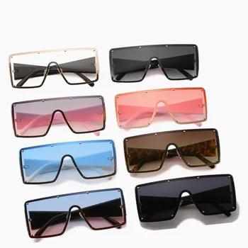Móda Nadrozmerné Okuliare Ženy, Luxusné Značky Dizajnér Námestie Kovová Retro Slnečné Okuliare UV400 Odtiene Okuliare Oculos De Sol