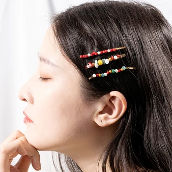Kórea štýle Retro Mori Borovica Kameň Vlásenky Temperament Jar Klip Hairclips Styling Nástroje, Doplnky do Vlasov