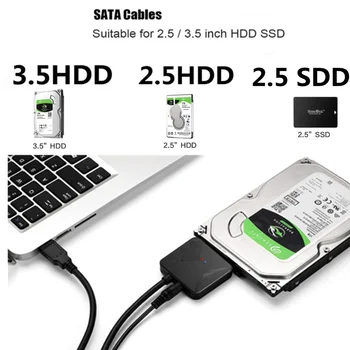WVVMVV USB 3.0 Na Sata Adaptér Converter Kábel USB3.0 Pevného Disku Converter Kábel Pre Samsung, Seagate WD 2.5 3.5 HDD SSD Adaptér