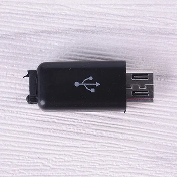 10Pcs/Veľa White/Black Úplne Nový Micro Rozhrania Diy Micro Usb Konektormi Samec Kit Zahŕňa