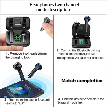 Bluetooth 5.0 Bezdrôtové Slúchadlá O5 Digitálny displej TWS Slúchadlá Zníženie Hluku Mini In-Ear Pody Pre IOS Android Headset