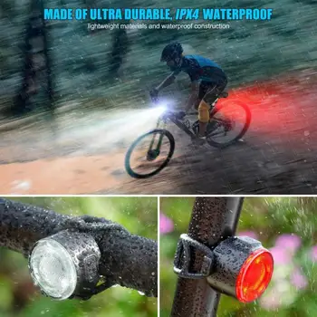 Svetlo na bicykel USB Nabíjateľné XPE Bicykel Predné, Zadné Svetlá LED, jazda na Bicykli Lampa Nepremokavé Svetlometov A koncových svetiel Cyklistické Doplnky