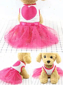 Pes Bavlna Čipky Kvetinové Šaty Svadobné Šaty Pre Malé Psy Chihuahua Lete Šteňa Šaty Pomeranian Princess Tutu Yorkshire Obliekať
