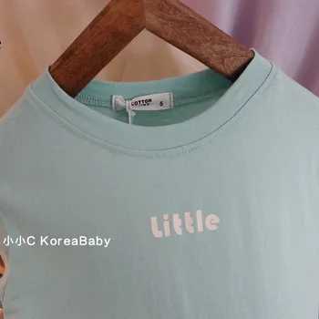 2021 Lete Dievčatá Krátky Rukáv List Vytlačený Hore kórejčina, Baby, Deti, Polovičný Rukáv T-shirt