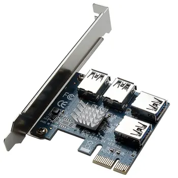 PCI-E Jeden Až Štyri USB3.0 Rozhranie Rozširujúca Karta Násobiteľ Hub Adaptér Pre Banské Banské BTC Zariadenia