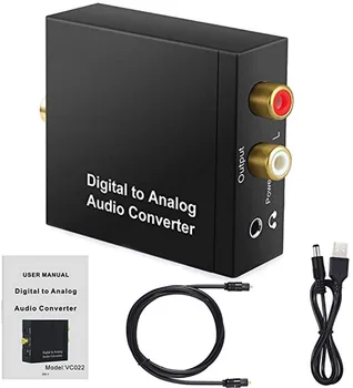 Optické Koaxiálny Digitálneho na Analógový DAC (Digital Toslink na Analógový 3,5 MM Audio Converter Stereo L/R Adaptér