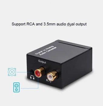 Optické Koaxiálny Digitálneho na Analógový DAC (Digital Toslink na Analógový 3,5 MM Audio Converter Stereo L/R Adaptér