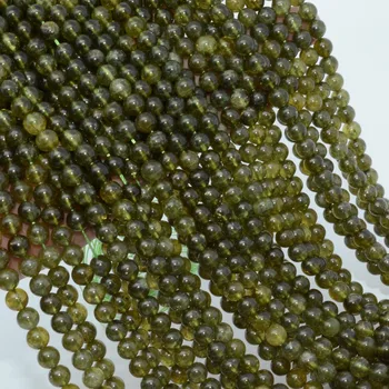 Prírodné Zelené Grossularite / Grossular Zelená Granát Voľné Kolo Korálky 6 mm 8 mm