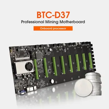 BTC-D37 Riserless Ťažba základnej Doske 8 GPU Bitcoin Mail Etherum Ťažba Podporu 10600/1600MHz CPU Nastaví