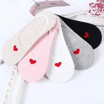 5 párov dámske ponožky Kawaii Bavlna Japonský štýl kórejský štýl, Anti-slip Neviditeľné krátke no-show módne Členkové ponožky roztomilý
