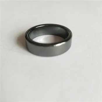 Byt Hematite Prstene pre Ženy, Mužov, Šperky 6 mm Non-magnetické Vysoko Kvalitné Čierna Prírodného Kameňa Knuckels Strane Krúžky 6-12 Veľkosť