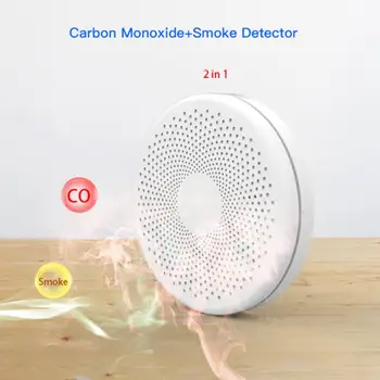 Tuya Smart WiFi Dym, Oxid Uhoľnatý Kompozitné Domov Požiarny Detektor Dymu, Alarm Senzor Smart Home Security Automatizácie