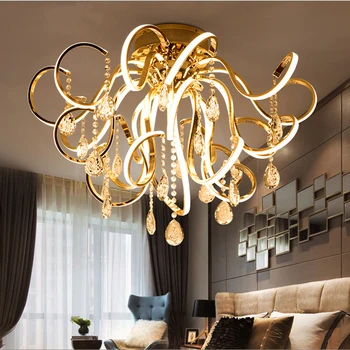 Moderný jednoduchý led luxusný luster reštaurácia obývacia izba dekorácie zlata, striebra, závesné svetlo, spálne, svietidlá